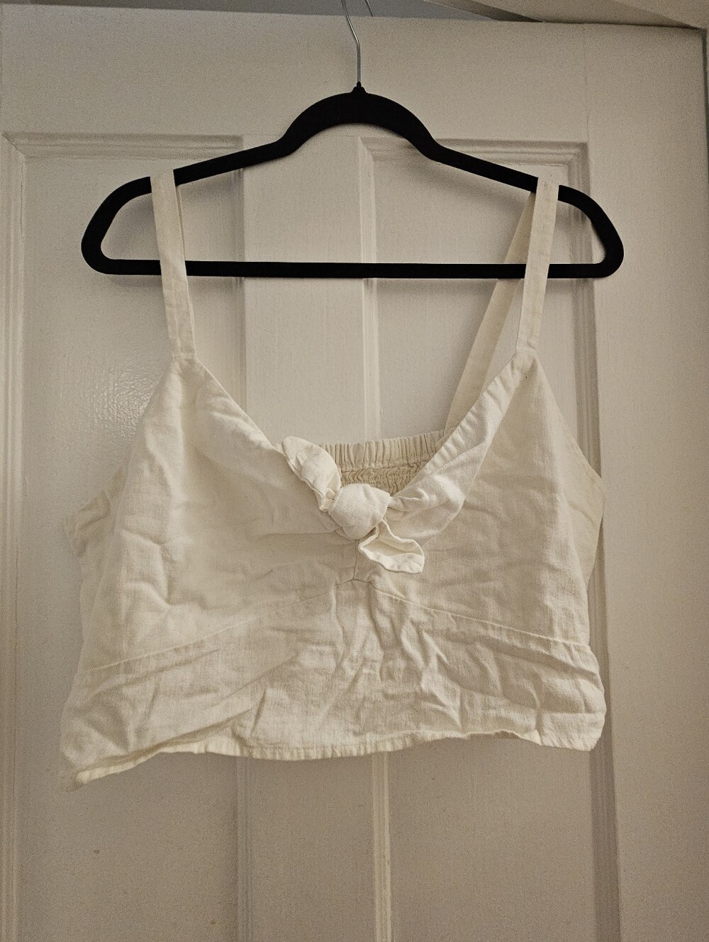 Universal Thread White Knot-Front Cotton Crop Top
